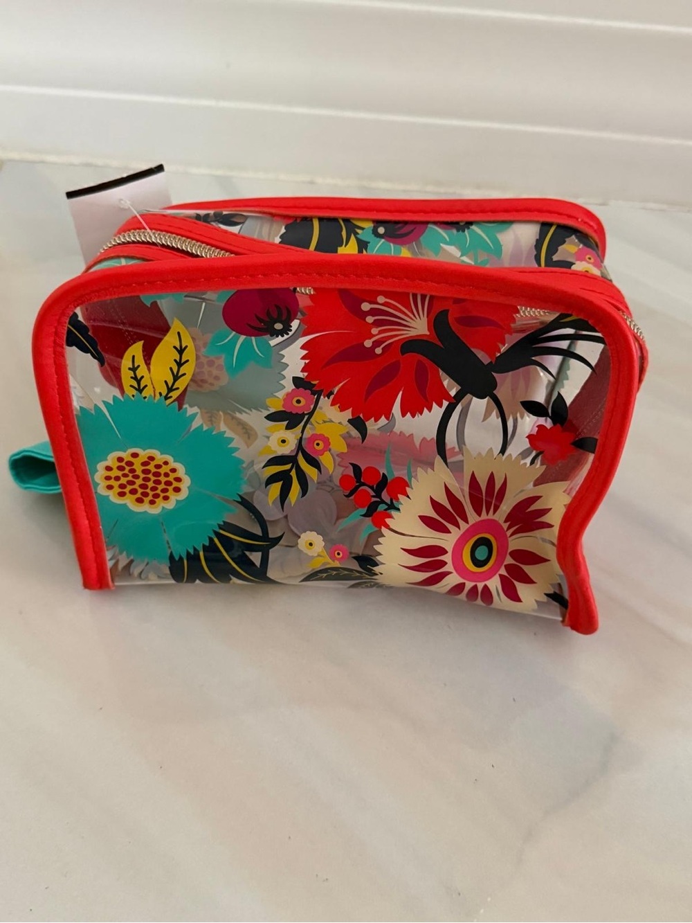 Floral Clear Cosmetic Bag – Multicolor